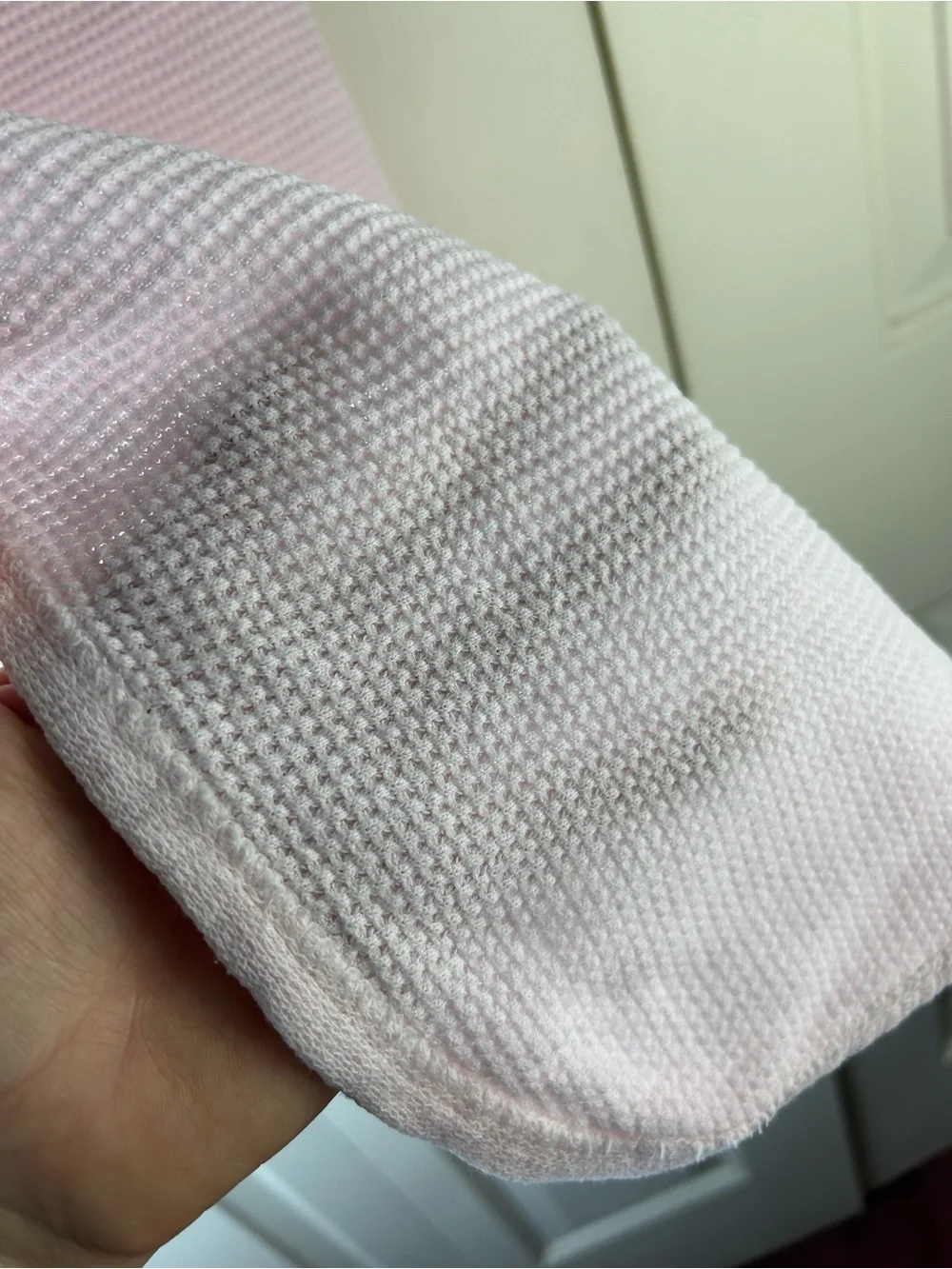 Vintage Carter's Pink Thermal Baby Blanket Waffle Weave Cotton USA Made